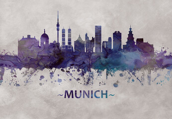 Munich Germany skyline - obrazy, fototapety, plakaty