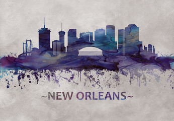 New Orleans Louisiana skyline - obrazy, fototapety, plakaty