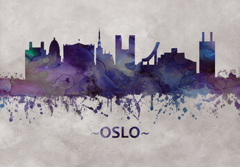 Oslo Norway skyline - obrazy, fototapety, plakaty