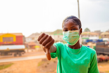girl wearing face mask