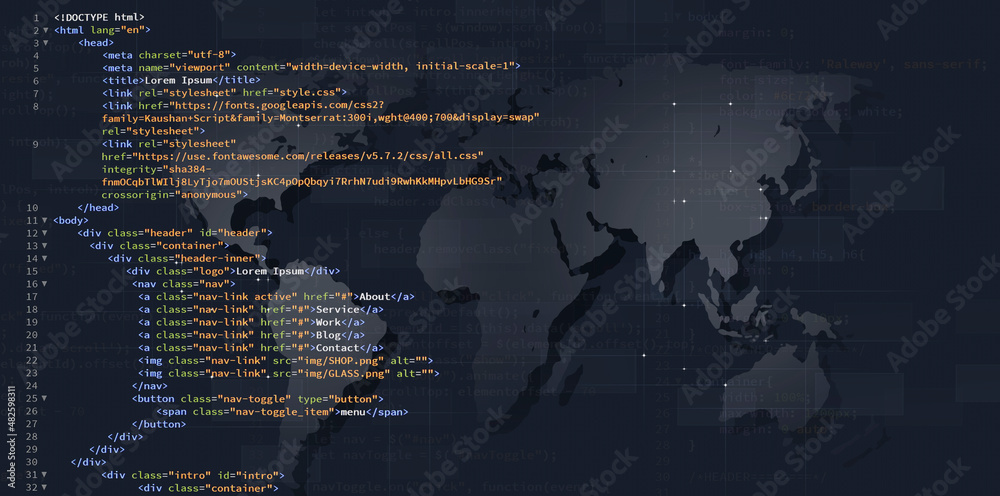 Wall mural html web mixed media background