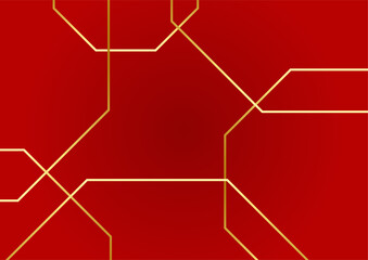 Abstract line red gold cover design background