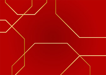 Abstract line red gold cover design background