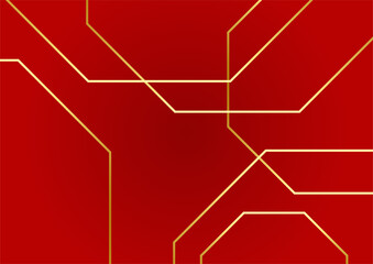 Abstract line red gold cover design background