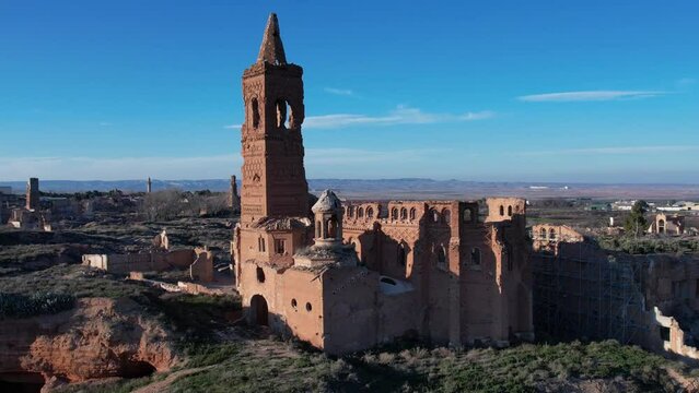 Aerial view of Belchite, the town destroyed during Spanish Civil War