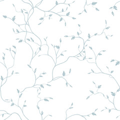 seamless pattern of branches and leaves