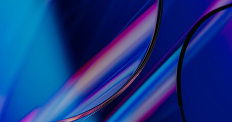 Glass curves refracting light - artistic business background