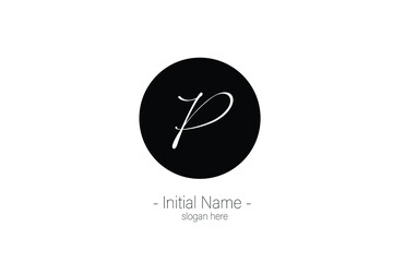 Simple and Elegant logo of letter P for company name or initial name - Minimalist Logo