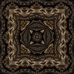 3d effect - abstract kaleidoscopic fractal pattern