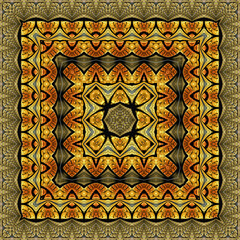 3d effect - abstract square fractal geometric pattern 