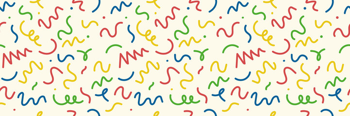 Colorful children hand drawn seamless patterns. hand drawn kid pattern. Seamless pattern with geometric color doodles
