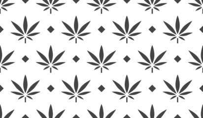 Cannabis background. Vector pattern.