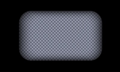 Old brown cinematic frame on a transparent background. Vintage video or photo tape. 3d realistic screen in retro style. Antique slide filmstrip template. Vector card illustration