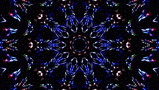 Beautiful abstract kaleidoscope that shines, a radiant light that regulates the subtle movements