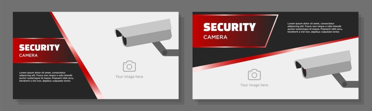 Surveillance Camera Service Abstract Banner Template, Security Cam Advertisement, Urban Safety Business Ad, Corporate Flyer Leaflet Concept, Isolated