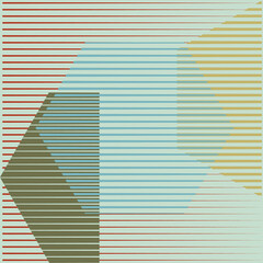 Art composition with lines .Modern art design .Neutral color stripes .Transition speed lines .Bauhaus style .Geometric shape. Wall art .