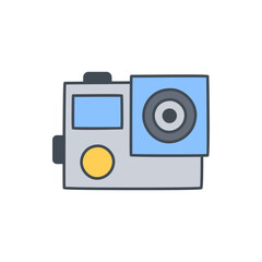 Action Cam Camera icon in color icon, isolated on white background 