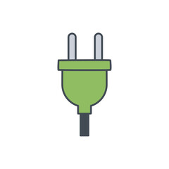 Obraz premium electric plugs, electrical 2 pins Icon in color icon, isolated on white background 