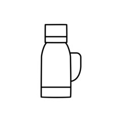 Thermo flask icon in black line style icon, style isolated on white background