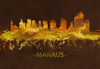 Manaus Brazil skyline Black and Gold