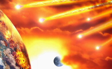 meteor shower in space, armageddon 