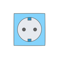 Electric Power Socket icon in color icon, isolated on white background 