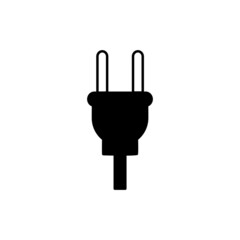 electric plugs, electrical 2 pins Icon in black flat glyph, filled style isolated on white background
