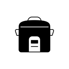 Rice cooker Icon in black flat glyph, filled style isolated on white background
