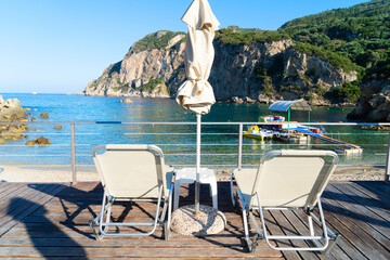 Paleokastritsa beach on Korfu, Greece