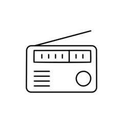 Radio Icon in black line style icon, style isolated on white background