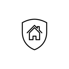 house insurance icon. house protection sign and symbol