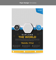 Corporate business flyer template design set with orange, blue, and green color. marketing, business proposal, promotion, advertise