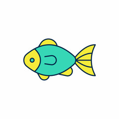 Filled outline Fish icon isolated on white background. Vector