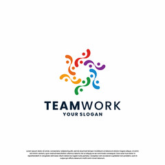 human community logo design. abstract people community logo inspiration