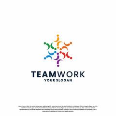 human community logo design. abstract people community logo inspiration