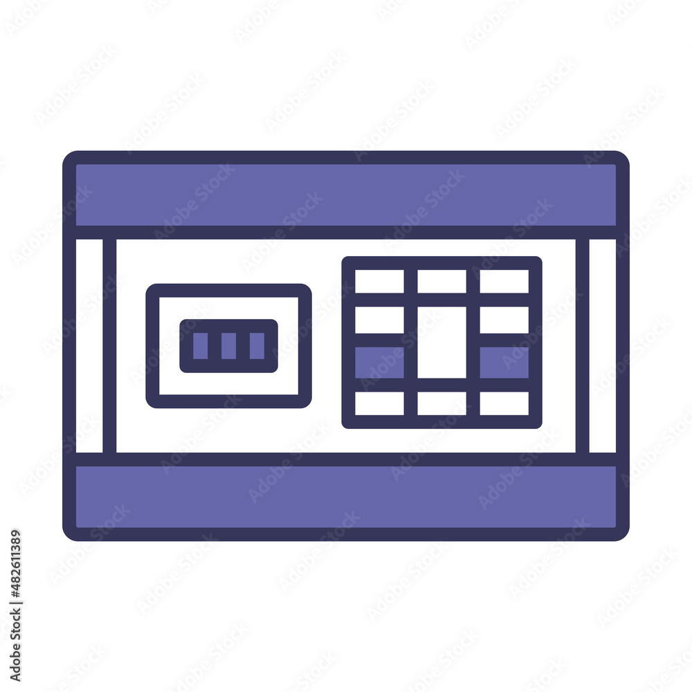 Wall mural circuit breakers box icon