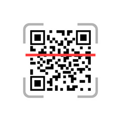 Fototapeta premium QR Code scanning. Vector illustration.