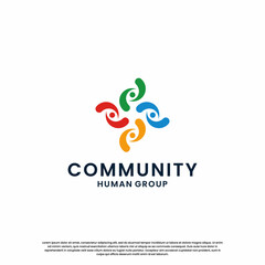 people family group community logo design. creative and modern community logo.