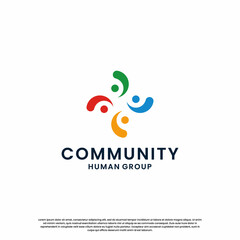 Fototapeta na wymiar people family group community logo design. creative and modern community logo.