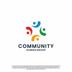 people family group community logo design. creative and modern community logo.