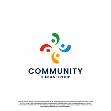 people family group community logo design. creative and modern community logo.