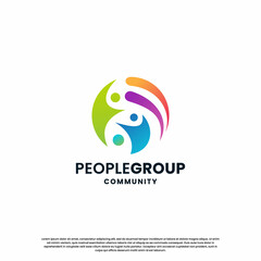 abstract people logo design for community
