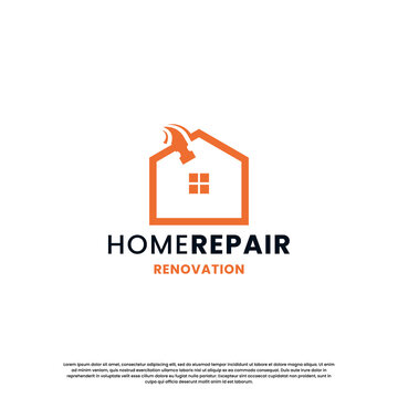 house renovation logo design. home repair logo template. build house logo modern creative.