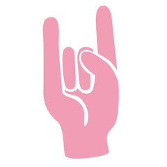 Hippie hand gesture, retro illustration. Peace love power symbol.