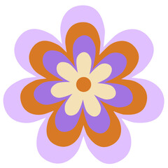 Retro groovy flower 70s 90s styles. Flower power child.