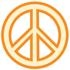 Hippie peace love emblem icon. Retro groovy clipart. 