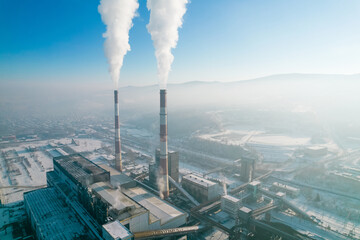 View of a large thermal power plant,