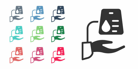 Black Blood donation icon isolated on white background. Set icons colorful. Vector