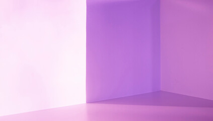 Light and shadow blur in the backdrop of an open purple room
