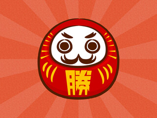 かわいいだるま祈願護符（ダルマ単独・両目・赤）